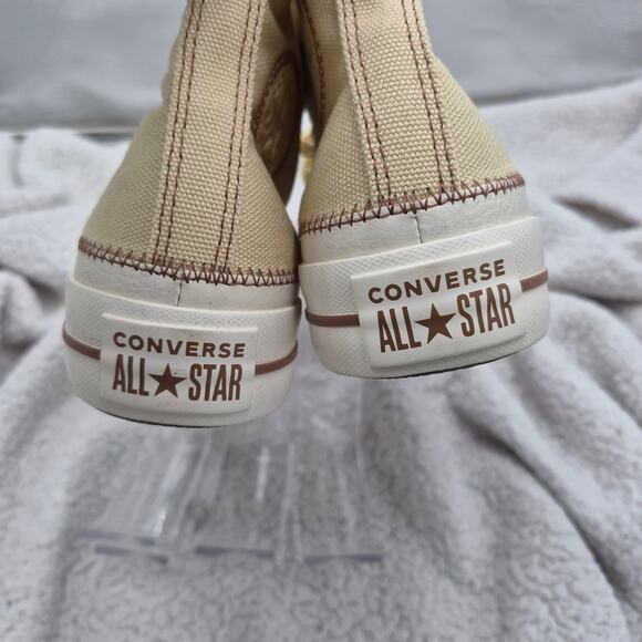 NEW Converse Chuck Taylor All Star Lift Platform high-top sneakers Sesame Size 5 - Picture 2 of 8